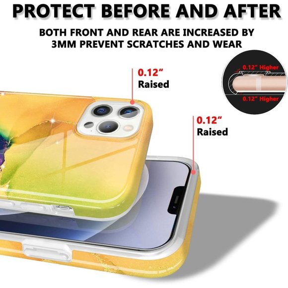 LY LANYOS Compatible with iPhone 12/12 Pro (6.1 inch) Case, Ultra-Thin Gold Spar - Picture 4 of 7